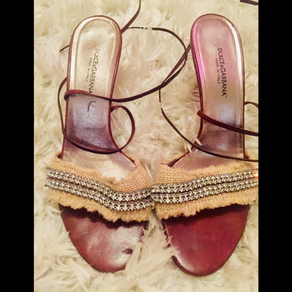 Dolce & Gabbana Swarovski slides*heels* sandals 40